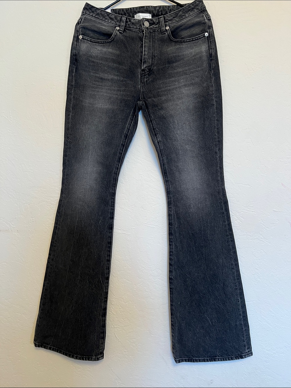 John Elliott Black Washed Flared Jeans